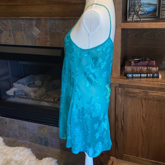 Vintage Sexy Summer Lingerie Negligee Nightie Nightgown Sheer Floral Slip Dress - Picture 5 of 10